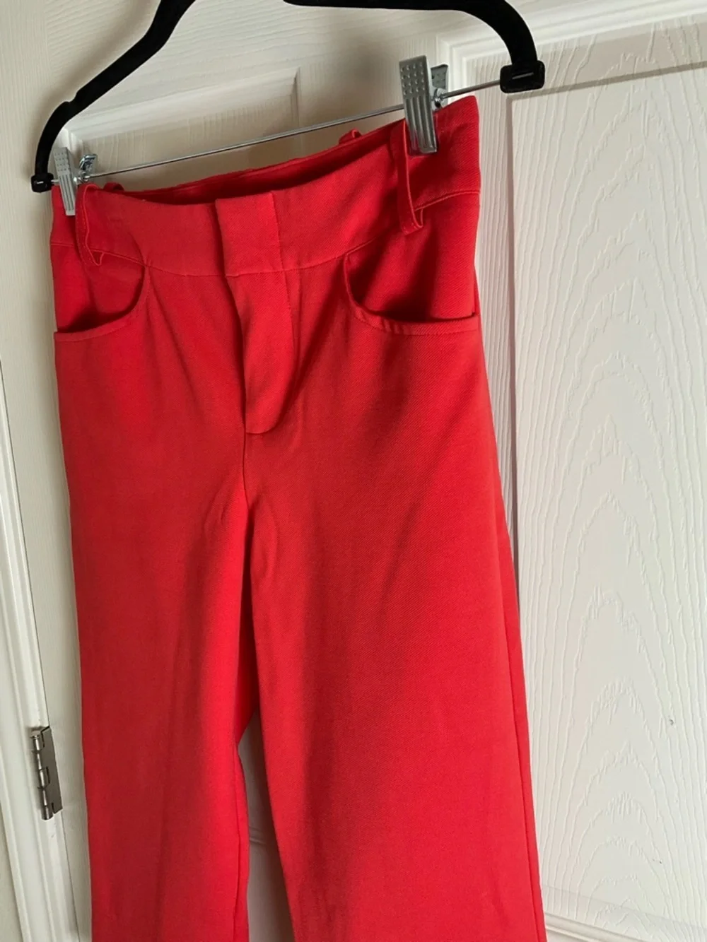 Free People Bette Super Slim Capris Red Split Hem Pants Size 8 Tailored